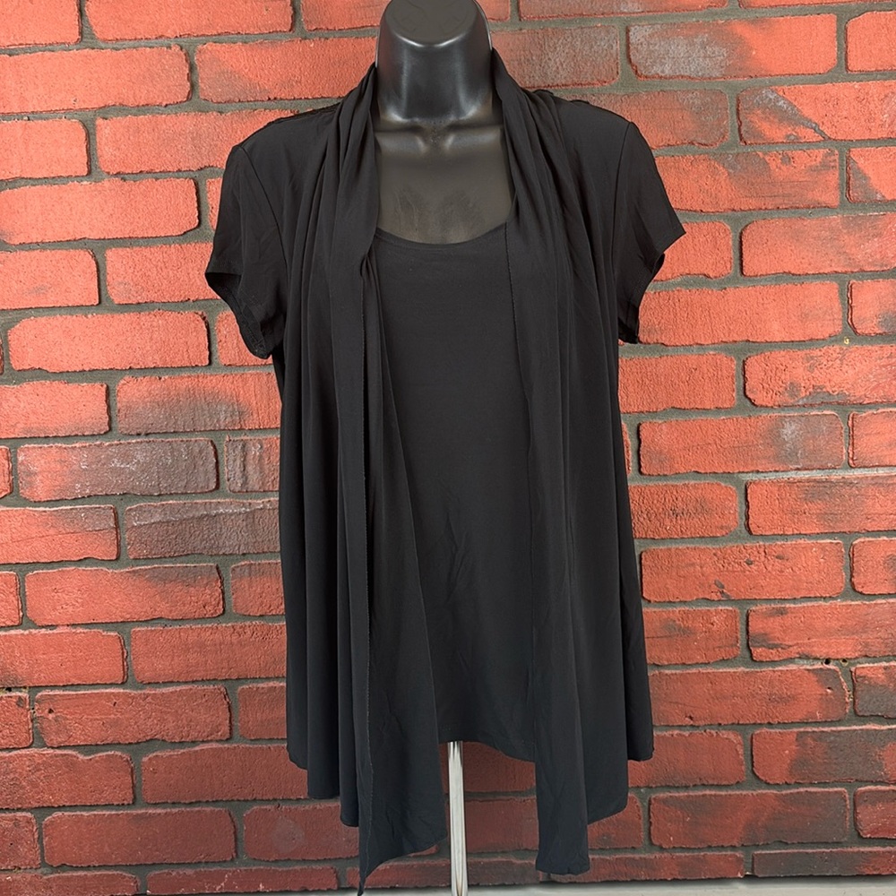 Saint‎ Tropez Blouse Womens Small Black